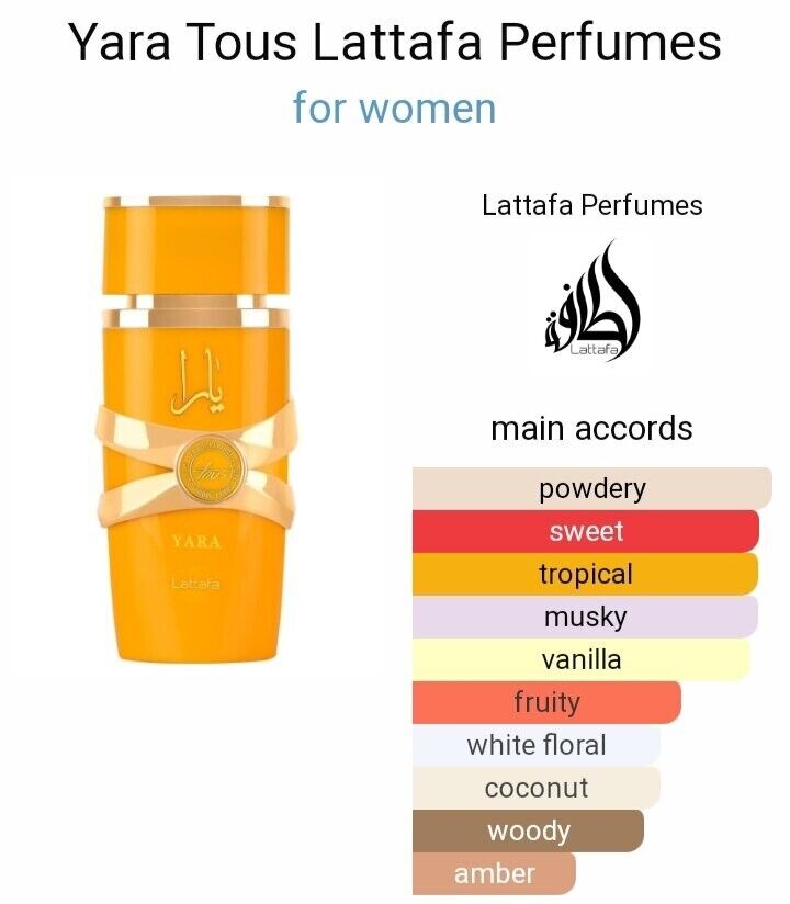 Lattafa Perfumes Yara Tous for Women Eau de Parfum Spray, 3.40 Ounces / 100 ml