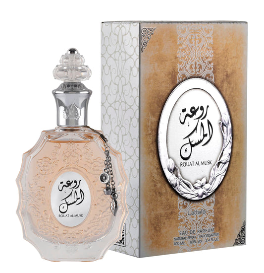 Lattafa Perfumes Rouat Al Musk for Unisex Eau de Parfum Spray, 3.40 Ounces / 100 ml